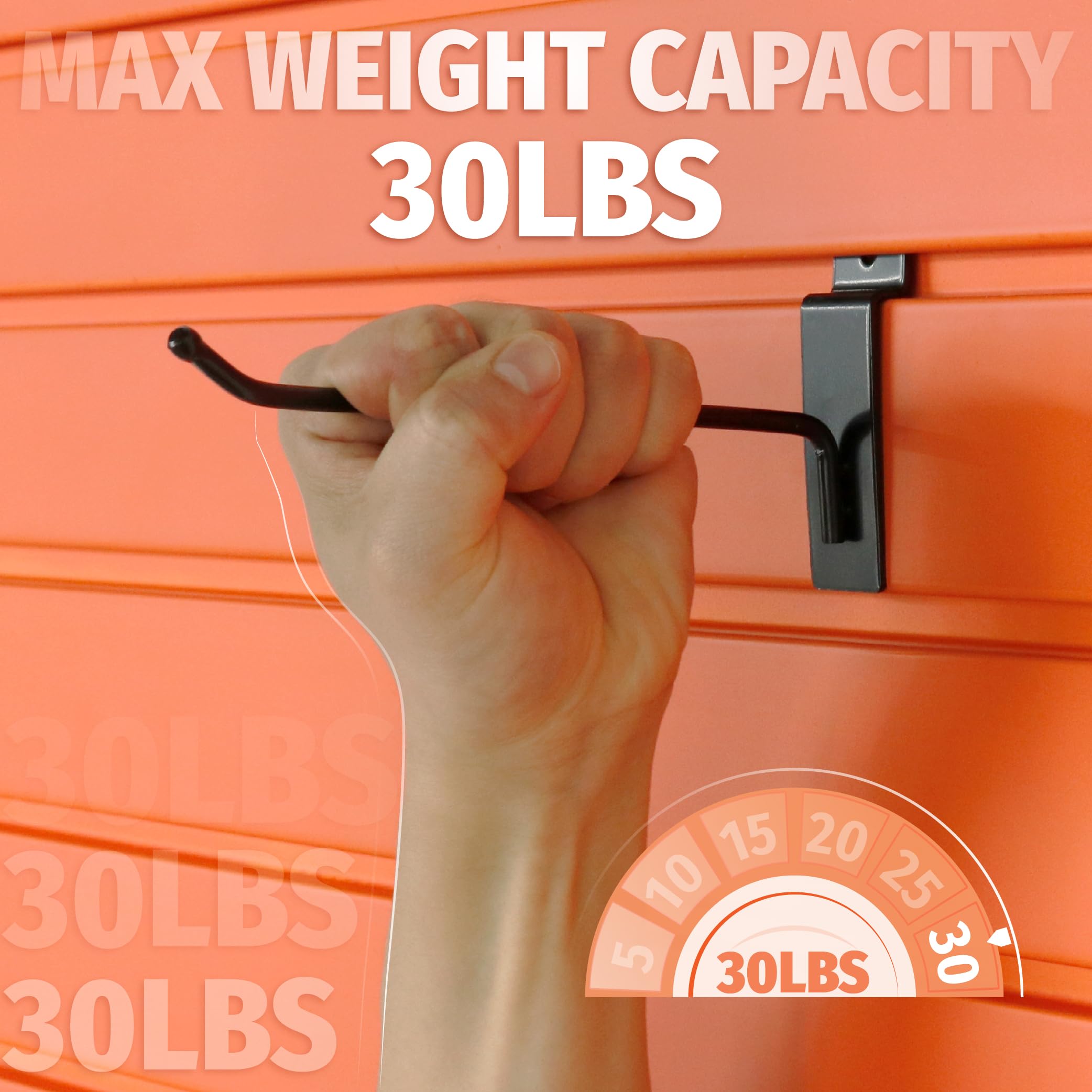 HUHOLE Slatwall Hooks 4-12 Inch 32PC Black, Thick Metal Slat Wall Hanging Hooks