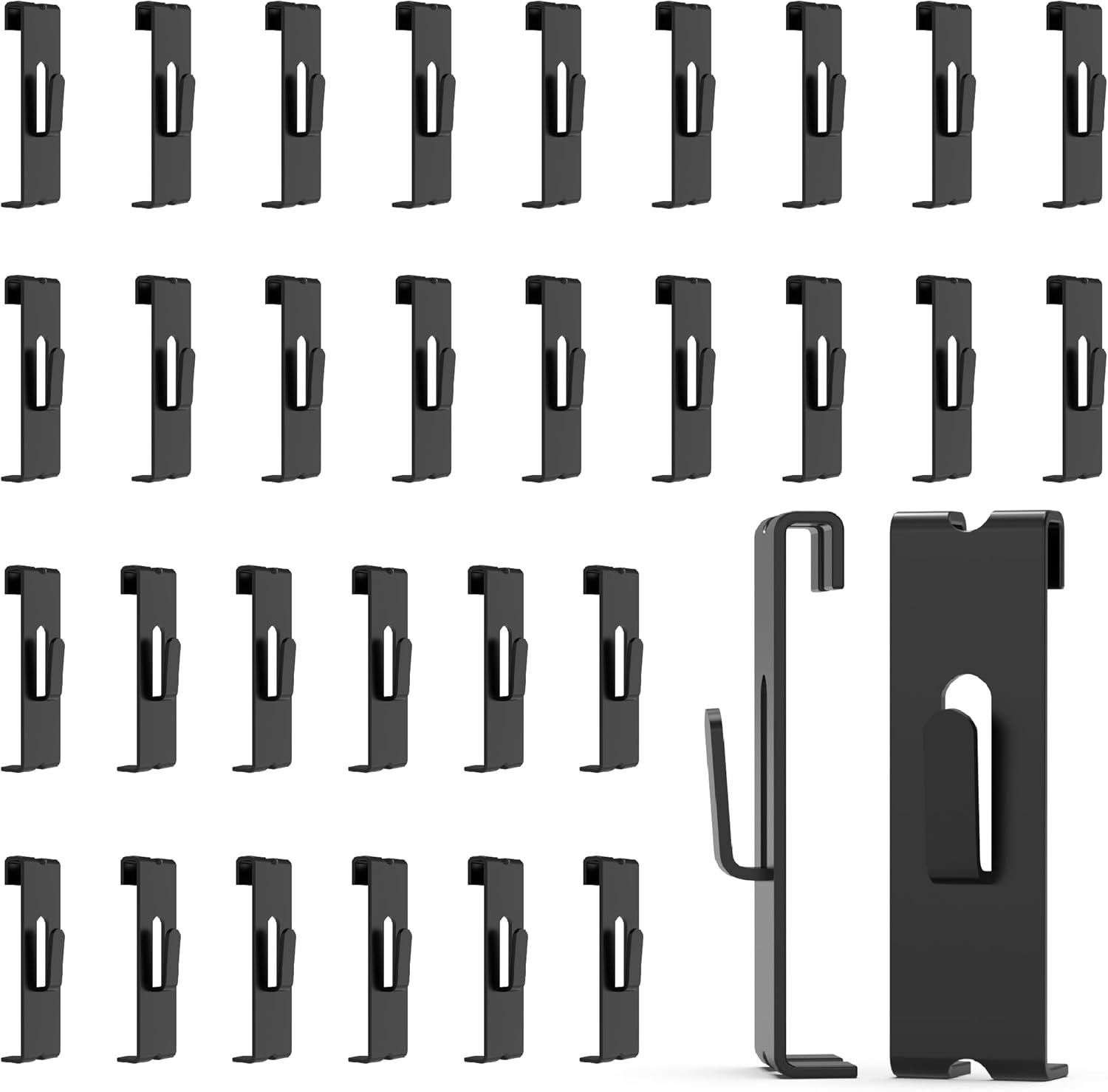 HUHOLE Black Gridwall Notch Hooks 32PC