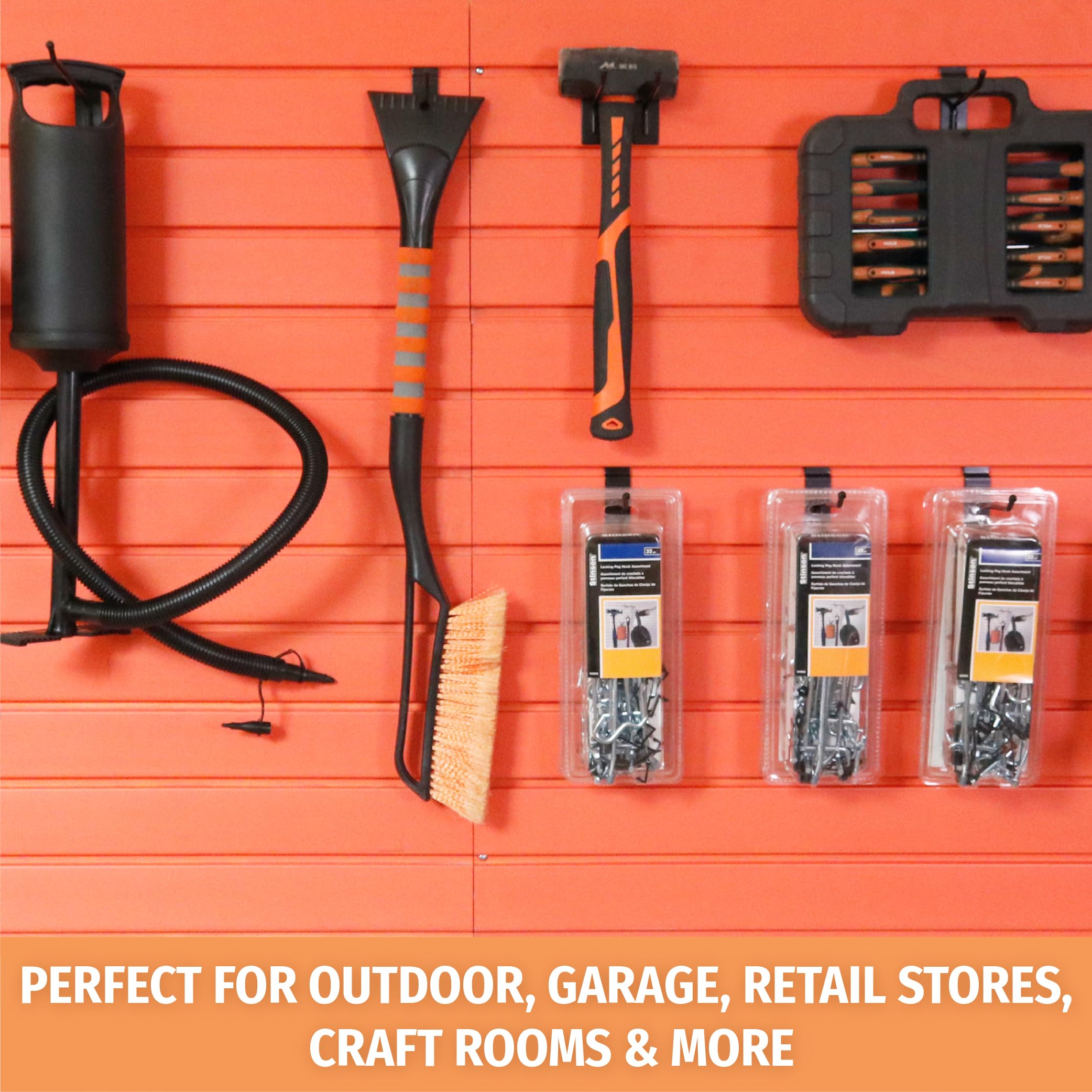 HUHOLE Slatwall Hooks 4-12 Inch 32PC Black, Thick Metal Slat Wall Hanging Hooks