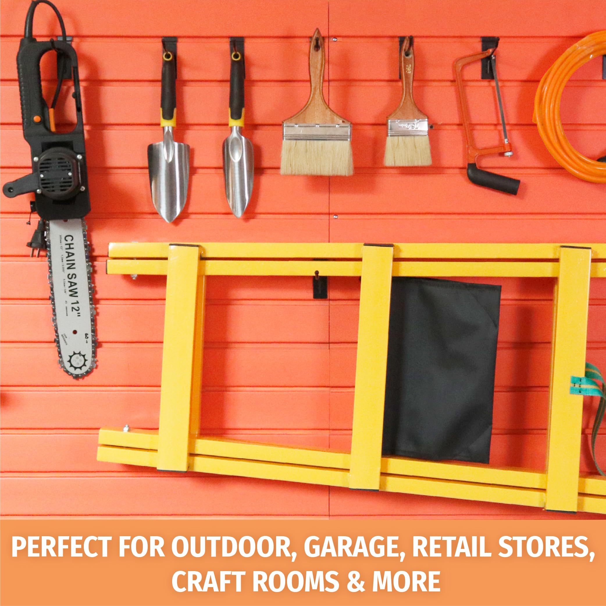 HUHOLE Slatwall Hooks 4-12 Inch 32PC Black, Thick Metal Slat Wall Hanging Hooks