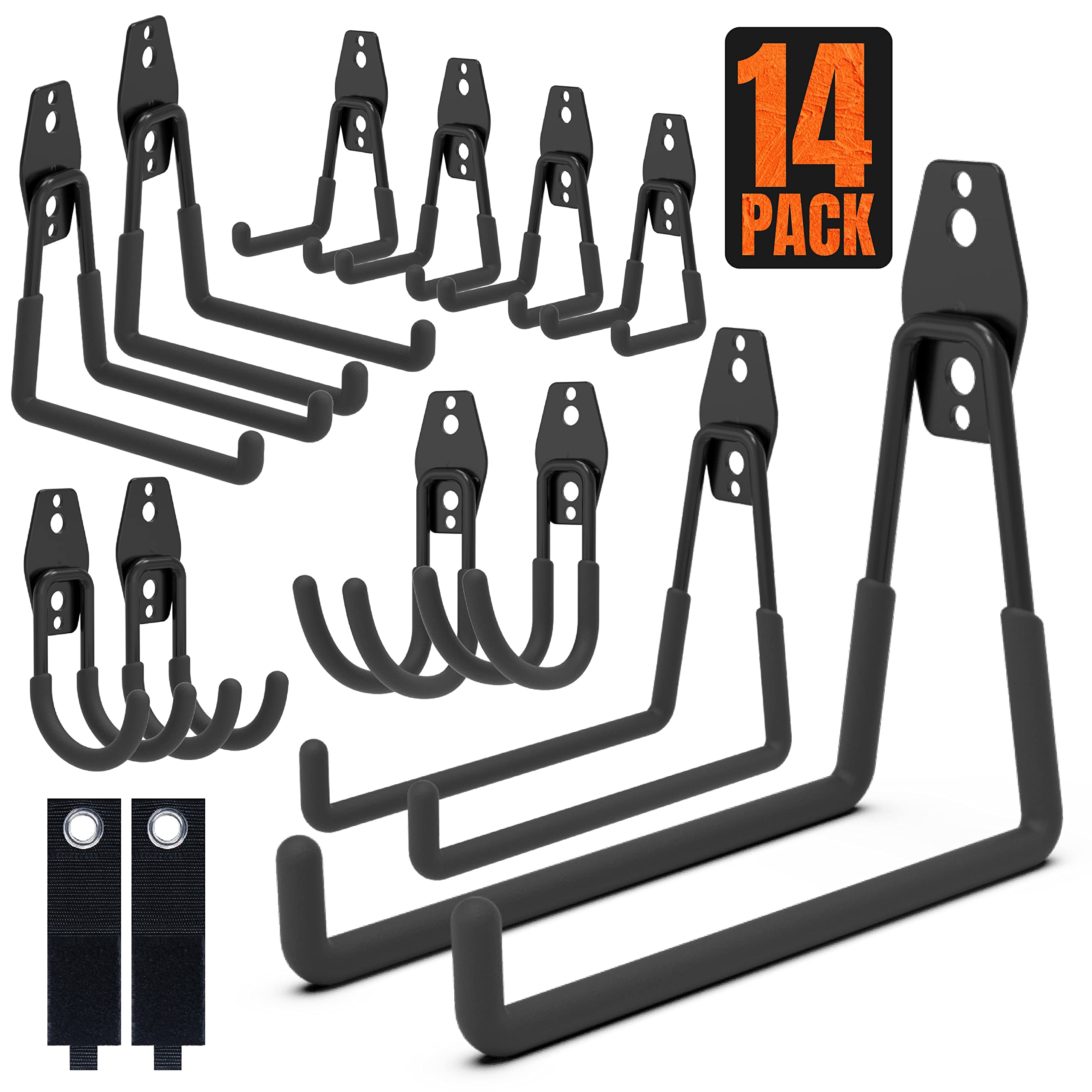 HUHOLE 14PC garage hooks set 