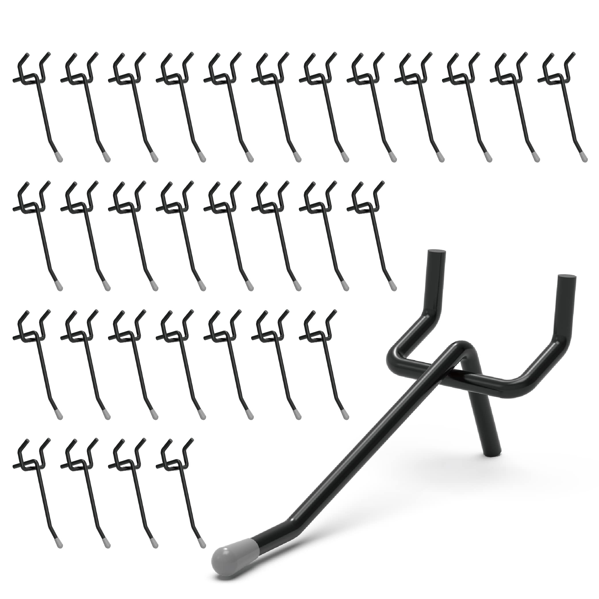 HUHOLE black pegboard hooks 50pc with blastic tips