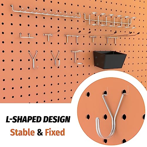 HUHOLE silver pegboard hook 1 inch L shape